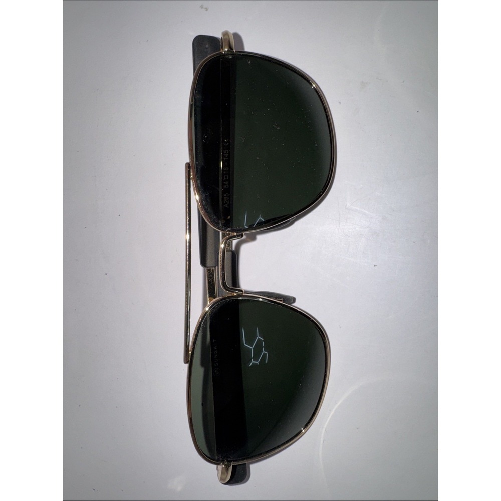 Sungait A285 54/18/145 Sunglasses Aviator Black Metal Frame With Grips S9